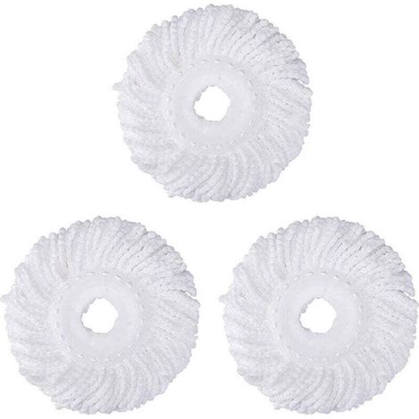 Set di 3 testine per mocio in microfibra, testine di ricambio rotonde, testine per mocio rotanti a 360° per la pulizia dei pavimenti (diametro 1) (1/4)