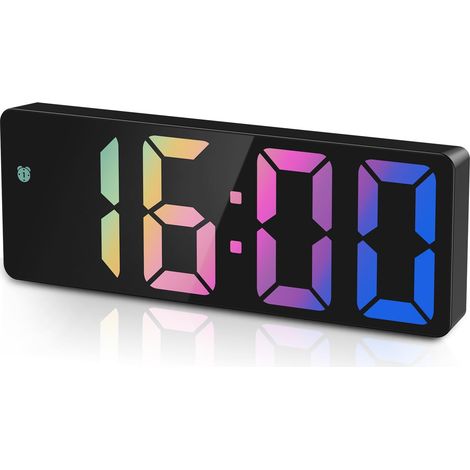 Ankilo Réveil numérique, Horloge LED pour la Chambre, Horloge électronique de Bureau avec Affichage de la température, luminosité réglable, Commande vocale, 12/24H (1/5)