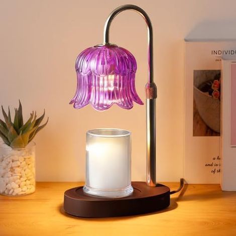Lampe de chevet, lumière à intensité variable contrôlée par minuterie, lampe d'ambiance décorative (violette, sans parfum) (1/5)
