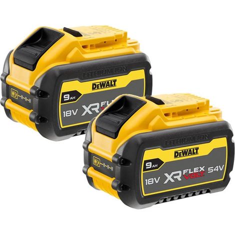 Dewalt – Batterie XR Flexvolt 18/54V 9,0 Ah pour outils sans fil – Autonomie prolongée – Compatible avec outils 18V et 54V – DCB547X2