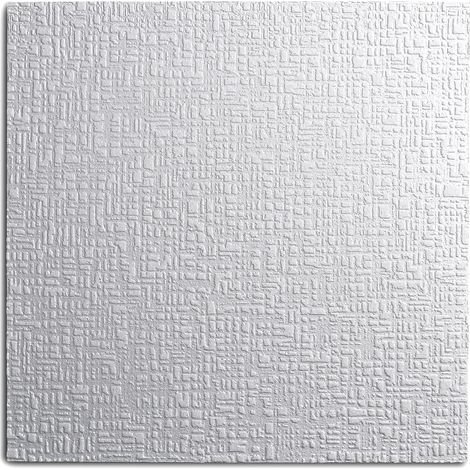 DECOSA Dalle de plafond Bukarest - polystyrène - blanc - effet crépi - 50 x 50 cm - 8 sach. (=16 m2)
