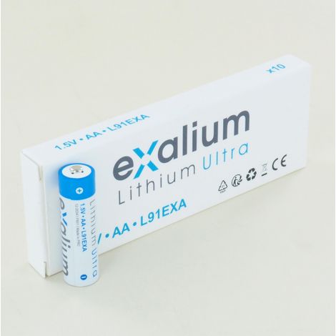 Scatola da 10 batterie al litio Exalium AAA LR3 da 1,5 V