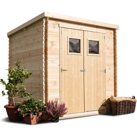 Birba - Casetta da giardino in legno di abete casetta da esterno 200x200x218H cm blockhouse ripostiglio da esterno (1/5)