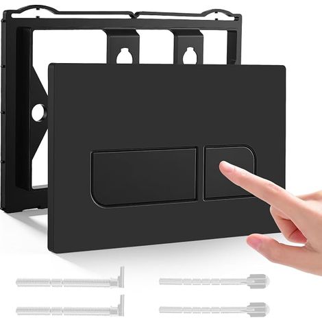 Plaque de Commande WC Suspendu, Plaque de Déclenchement Geberit Wcà Double Chasse d’Eau, Compatible avec GEBERIT SIGMA01/20/21/30/50 UP300/320, Plaque de Commande WC Suspendu (Noir) (1/5)