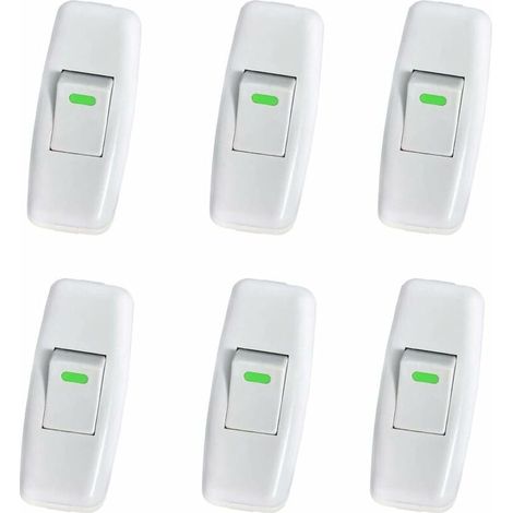 Interrupteur Lampe, Interrupteur Torpedo, Ligne Cordon Interrupteur, Interrupteur Lampe de Chevet, Interrupteur à Bascule en Ligne pour Lampe de Table de Chevet Remplacement du Bouton Marche, 6 Pack (1/5)