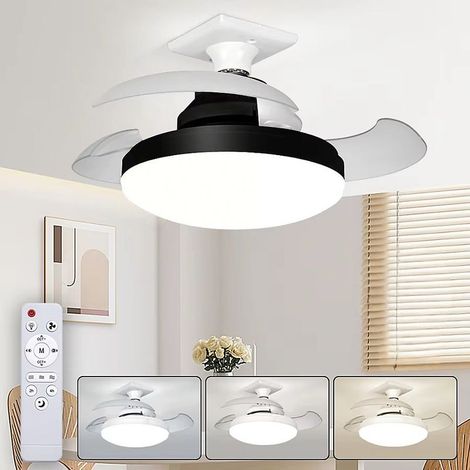 Plafonnier ventilateur rétractable, E27, pour réfrigérateur, intensité variable, 3 vitesses de ventilation, silencieux, 38 cm (1/5)