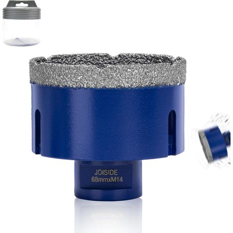Foret à Diamant Carrelage 68 mm x M14, Foret Diamanté pour Céramique Porcelaine Marbre Granit Perçage à Sec M14 Filetage (1/5)