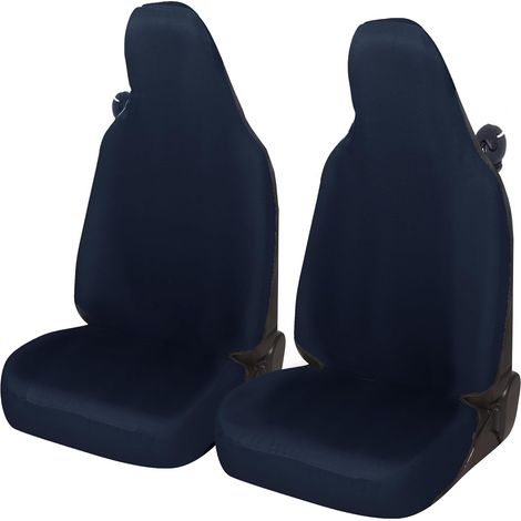 Lupex shop - Coppia coprisedili anteriori per Smart (W450,W451 e W453), Made In Italy, tessuto policotone, Senza logo, Colore unico Blu (1/4)