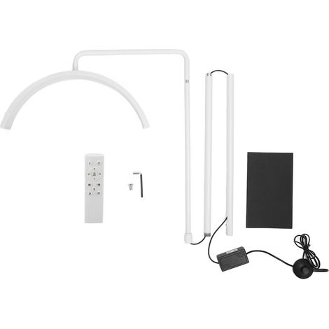 Lampe sur pied LED demi-lune 50cm, 3300K-6500K, luminosité réglable, lampe beauté cils avec télécommande, blanc, 110-240V prise UE (1/5)