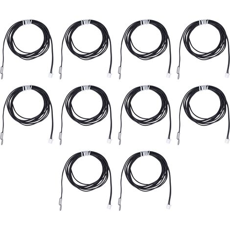 Lot de 10 sondes thermiques NTC thermistance 10K B3950, transducteur de température 2 mètres, à bornes serties à froid (1/5)