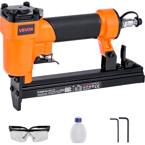 VEVOR Druckluftnagler, Drucklufttacker für Feindrahtklammern der Serie 71, 9,1 mm Krone, 4–16 mm Länge, 70–110 PSI, Druckluft Nagelpistole für Holzarbeiten, Polsterarbeiten, Heimwerkerprojekte (1/5)
