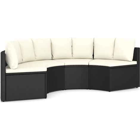Maison Exclusive - 4-tlg. Garten-Sofagarnitur mit Auflagen Poly R (1/5)