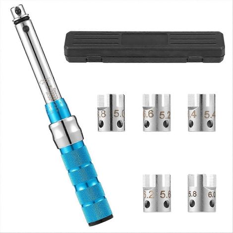 Clé dynamométrique pour rayons, jeu de clés pour rayons de moto 2-10 Nm, clé dynamométrique en acier avec rangement - JBMEDIA (1/4)