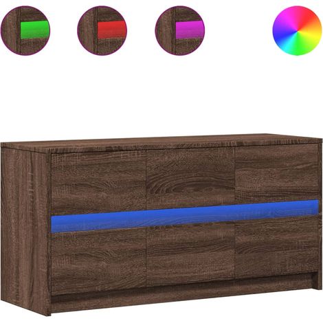Mobile TV Armadietto TV Mobile Porta TV con LED Rovere Marrone 100x34x50 cm Truciolato (1/5)