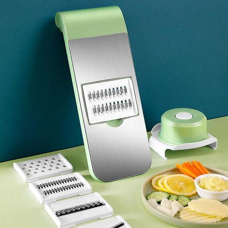 vegetable Cutter, Potato Cutter 5 Interchangeable Blades With Fruit Peeler, Multi Cutter, Julienne Cutter, For All Vegetables (1/5)
