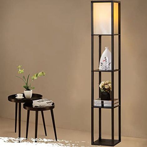 Lampadaire avec 3 Etagères de Stockage 1,6M Design Scandinave Lampe pour Chambre et Salon (Ampoule non inclus) (1/5)