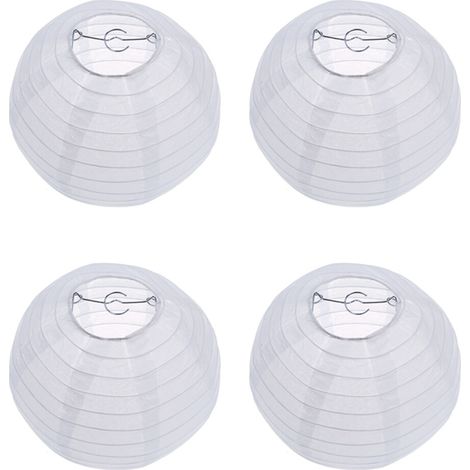 4X Blanc Chinois / Japonais Lanterne En Papier / Lampe 8 pouce Diametre