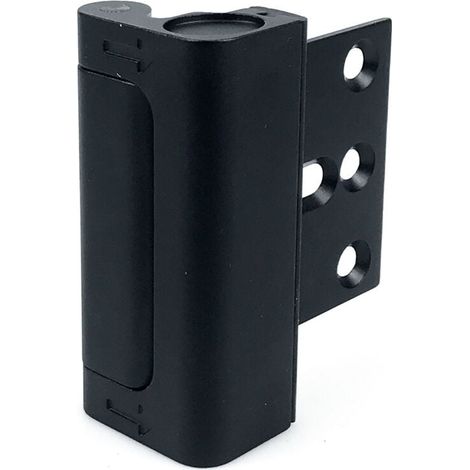 Boucle antivol - Boucle de sécurité pour hôtel - Verrou de porte intérieur - Boucle de verrouillage de porte - Charnière de sécurité en aluminium - Noir (1/4)