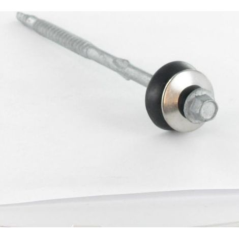 Vis autoperceuse Tête hexagonale TH 6.3X125 Rondelle Forte tenue à la corrosion Acier galvanisé à chaud-30 pièces