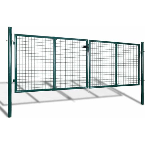 vidaXL Puerta de malla para jardín valla reja pared 300x75 cm (1/2)