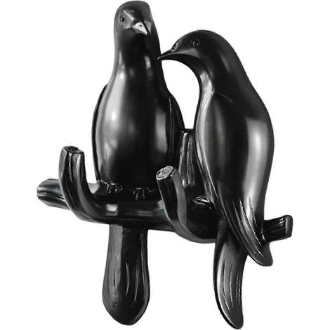 Vogelhaken, Wandhänger für Kleideraufbewahrung, Hängeregal für Schlafzimmer-L Black