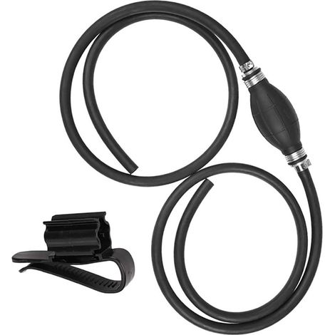 Siphon Pompe de transfert de carburant Pompe à carburant à transfert manuel 8 mm avec clip Primer Tuyau de conduite de carburant pour carburant à essence Transfert d'eau liquide (tuyau noir) (1/5)