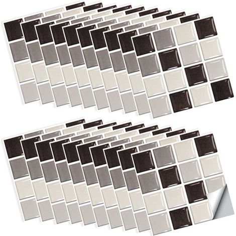 30 pieces of adhesive wall tiles for bathroom, mosaic style, 10 x 10 cm