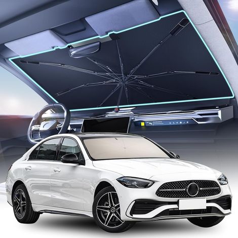 [2026 Upgrade] Pare-soleils pour Pare-Brise Avant Auto, 145x81cm Pliable Parasol Pare Brise Voiture, Protection UV, Revêtement en Vinyle épaissi, Universel pour La Plupart des Véhicules (1/5)