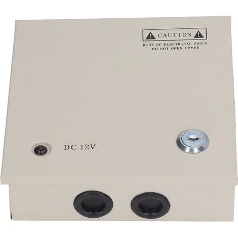 Alimentation CCTV 4 canaux 12 V 3 A avec fusible, boîtier métallique, prise secteur et verrouillage 110 V/220 V (1/5)