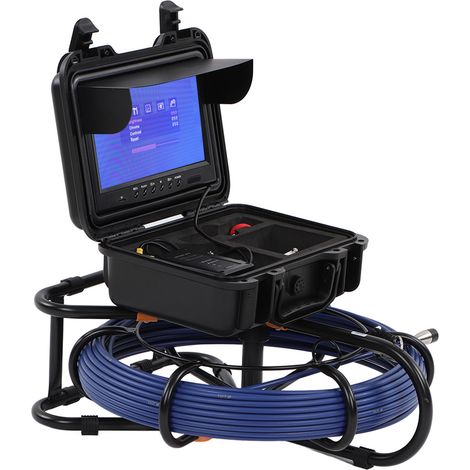 9-Zoll-Kanalinspektionskamera mit HD-Display, flexiblem LCD-Bildschirm und LED-Beleuchtung für Rohrleitungen und Abwassersysteme (12 V DC) (1/5)