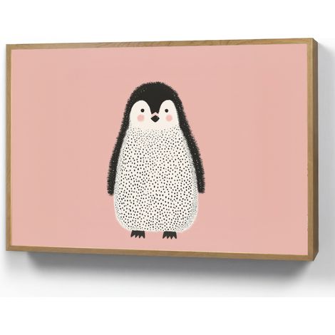 APLIQUE DE PARED Pingüino - Lunares - Minimalista - Rosa 90x60 cm