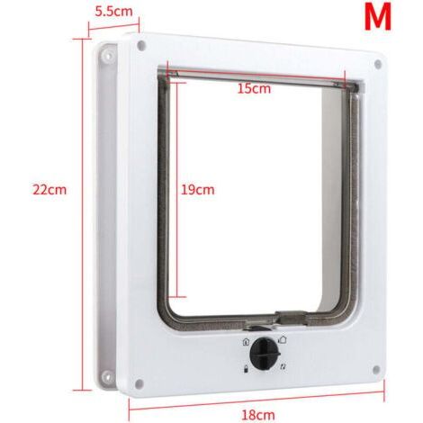 Chatière pour Chat, Chatière Imperméabiliser avec verrou Rotatif à 4 Voies pour Chat, Petit Chien, Facile à Installer et à Utiliser, Version améliorée-RAPANDA (1/4)