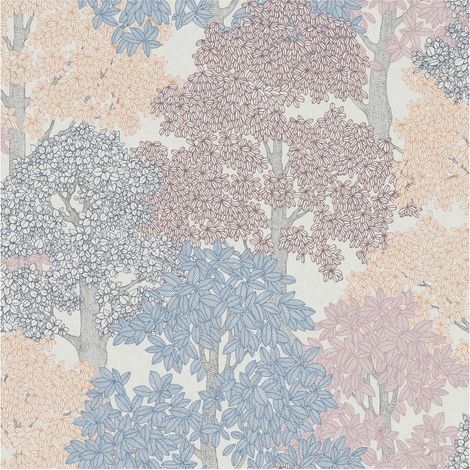 Nature wallpaper wall Profhome 377534 non-woven wallpaper smooth design matt cream blue orange grey 5.33 m2 (57 ft2) (1/5)