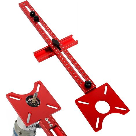 4 in 1 Adjustable Milling Compass Aluminum Milling Jig Milling Jig Router Milling Jig 90mm to 370mm Radius Multi-Function Woodworking DIY Milling Jig (1/5)