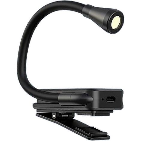 Ansteckbare Leselampe, 3 Farbtemperaturen, stufenlos einstellbare Lichtintensität, ideal zum Lesen im Bett, mit um 360° drehbarem Clip. (1/5)
