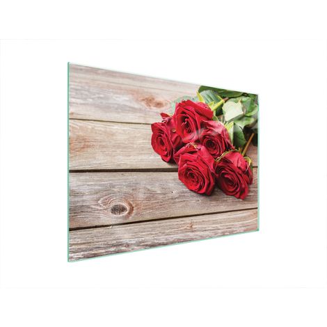 GLASSCHUTZPLATTE FÜR HERD 70x52 ROSEN