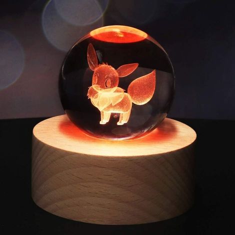 ZOLGINAH Veilleuse boule de cristal lumineuse 3D pour enfants avec base en bois et télécommande, 16 variations de couleurs, cadeau d'anniversaire de Noël pour enfants/amis/fans, dans une Boîte Cadeau- (1/5)
