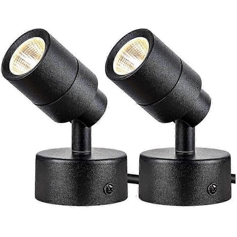 Lot de 2 spots LED d'intérieur 3W, éclairage indirect sur pied, 3000K, éclairage d'accentuation (1/5)