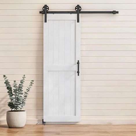 Porte coulissante en applique style country 71,5 x 213,4 cm (1/5)