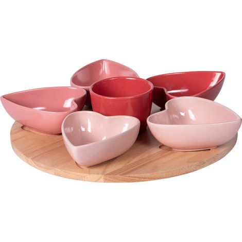 Table Passion - Service apéritif 6 pièces Heart 31,5 cm (1/4)