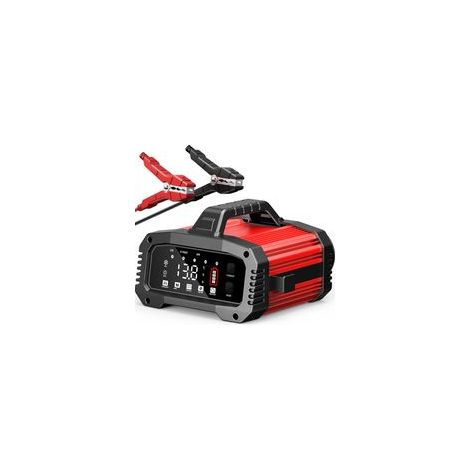 25A Chargeur Batterie Voiture 12V/24V, Chargeur Batterie Lithium avec Réparation Automatique, Écran LCD, Booster Démarrage Assisté en 200 Secondes, Chargeur pour Voiture,Moto,Camion,LiFePO4,AGM