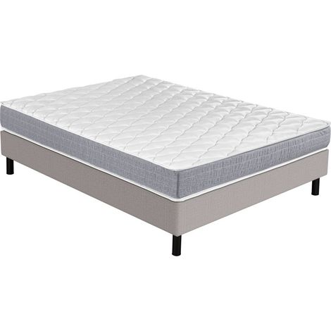 Matelas Ryad + sommier Newkit - 160x200 - Ressorts - Hauteur 21 cm - Très ferme (1/5)