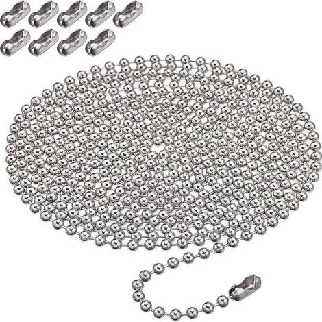 Chaîne à billes en fer argenté de 3 m Accessoires pour meubles, rideaux et stores enrouleurs (1/5)