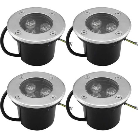 4 PACK 3W IP65 Spot LED Encastré Extérieur 270 Lumen Rond Led Terrasse Downlight Lampe D'éclairage De Jardin Extérieur, pour Jardin Chemin Cour Garage, Blanc Chaud (1/4)