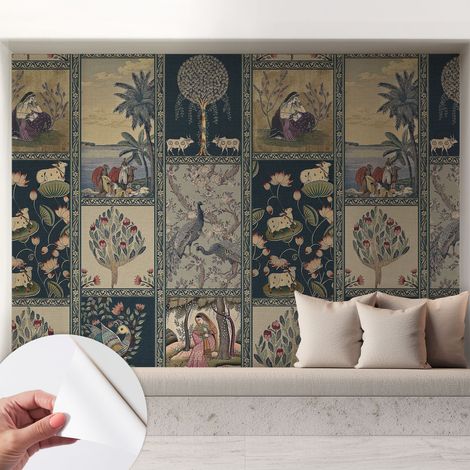 Papier peint autocollant adhésif avec imprimé motifs uniques apparence moderne Scène romantique 208x146 cm (1/5)