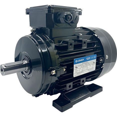 Moteur Électrique Triphasé 0.75kW/1CV, 1000Tr/min, 230/400V, B3, HA90, IE3, Alu - CEMER (1/5)