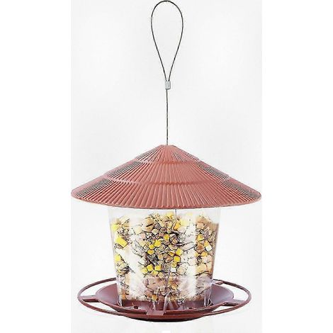 Mangeoire à oiseaux suspendue en plastique avec couvercle étanche pour une utilisation en extérieur (1/5)