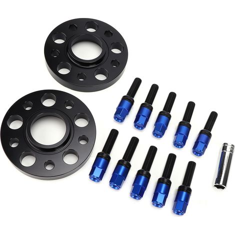 Kit 4 Entretoises de Roue 20mm, Alésage 5x112mm, Filetage M14x1.5, Compatible Audi SQ7 2016-2020, Bleu (1/5)
