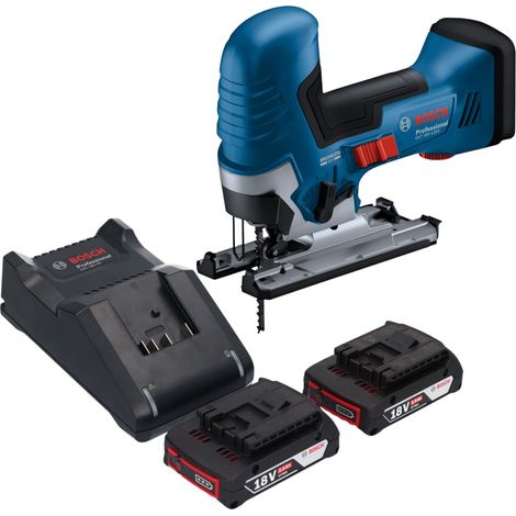 Bosch GST 18V-125 S Seghetto alternativo professionale a batteria 18 V 125 mm brushless + 2x batteria ricaricabile 2,0 Ah + caricabatterie