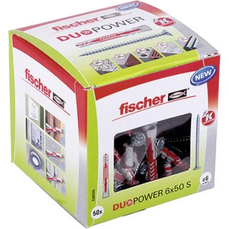 Fischer DuoPower tassello in nylon grigio chiaro 6x50 mm 50 pz